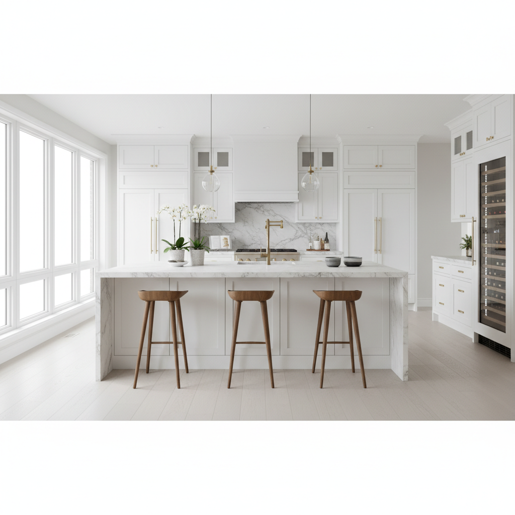 Luxury modern kitchen with premium built-in appliances